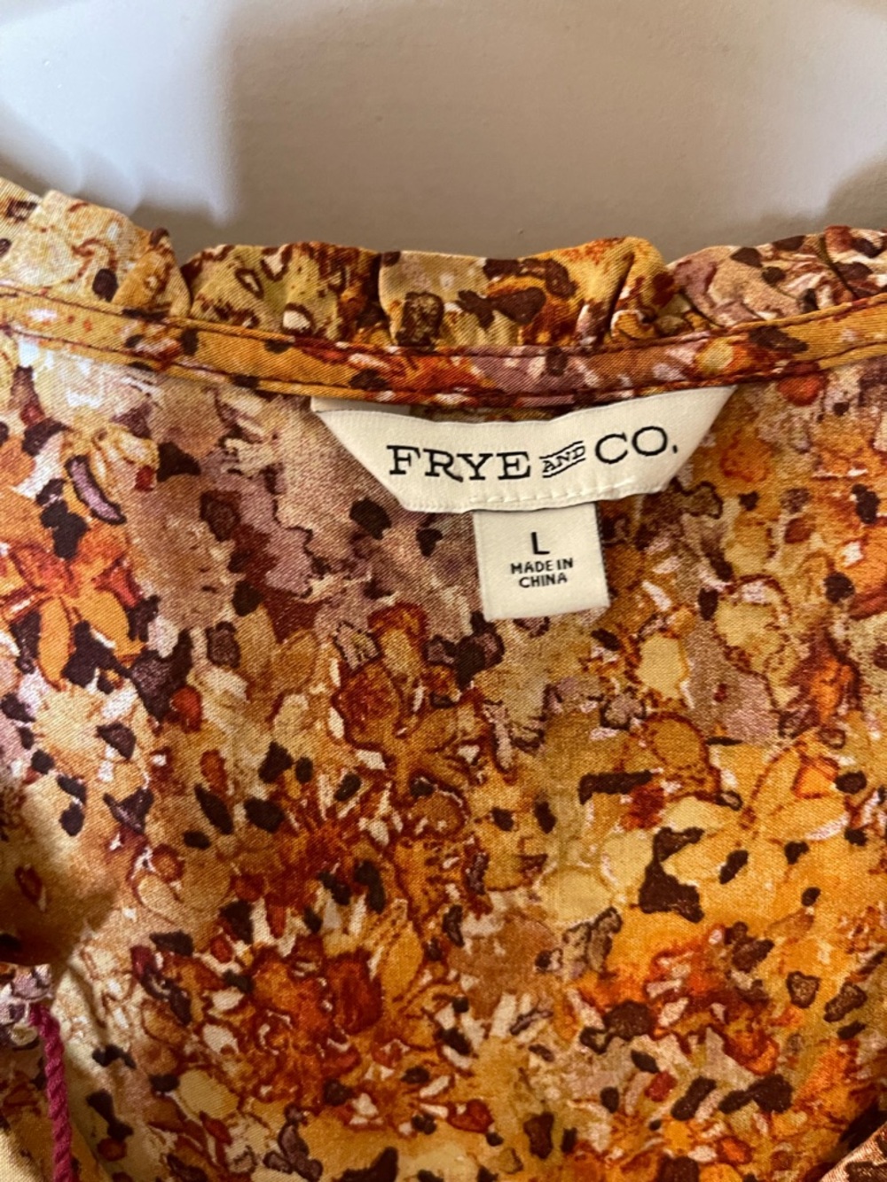 Frye and Co. Boho Floral Tie-Front Midi Dress Sz L - Picture 4 of 5